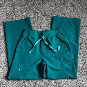 Hunter green wide leg scrubs